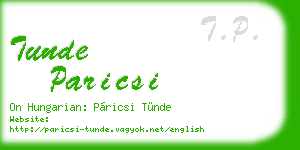 tunde paricsi business card