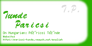 tunde paricsi business card